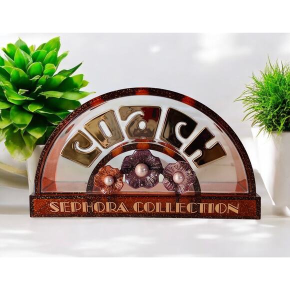 Sephora Other - New Acrylic Sephora Collection Floral Glitter Coach Makeup Artist Brush Holder